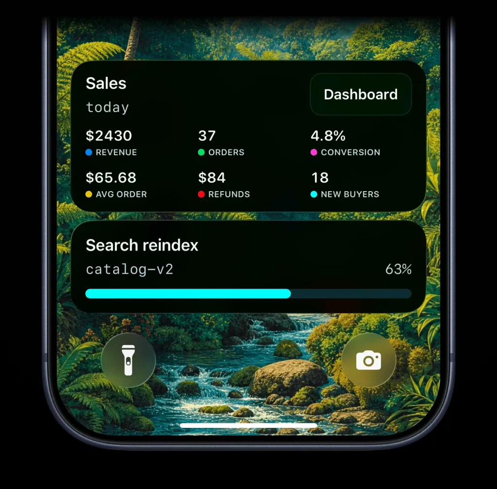 Business Live Activities showing real-time updates on the Lock Screen