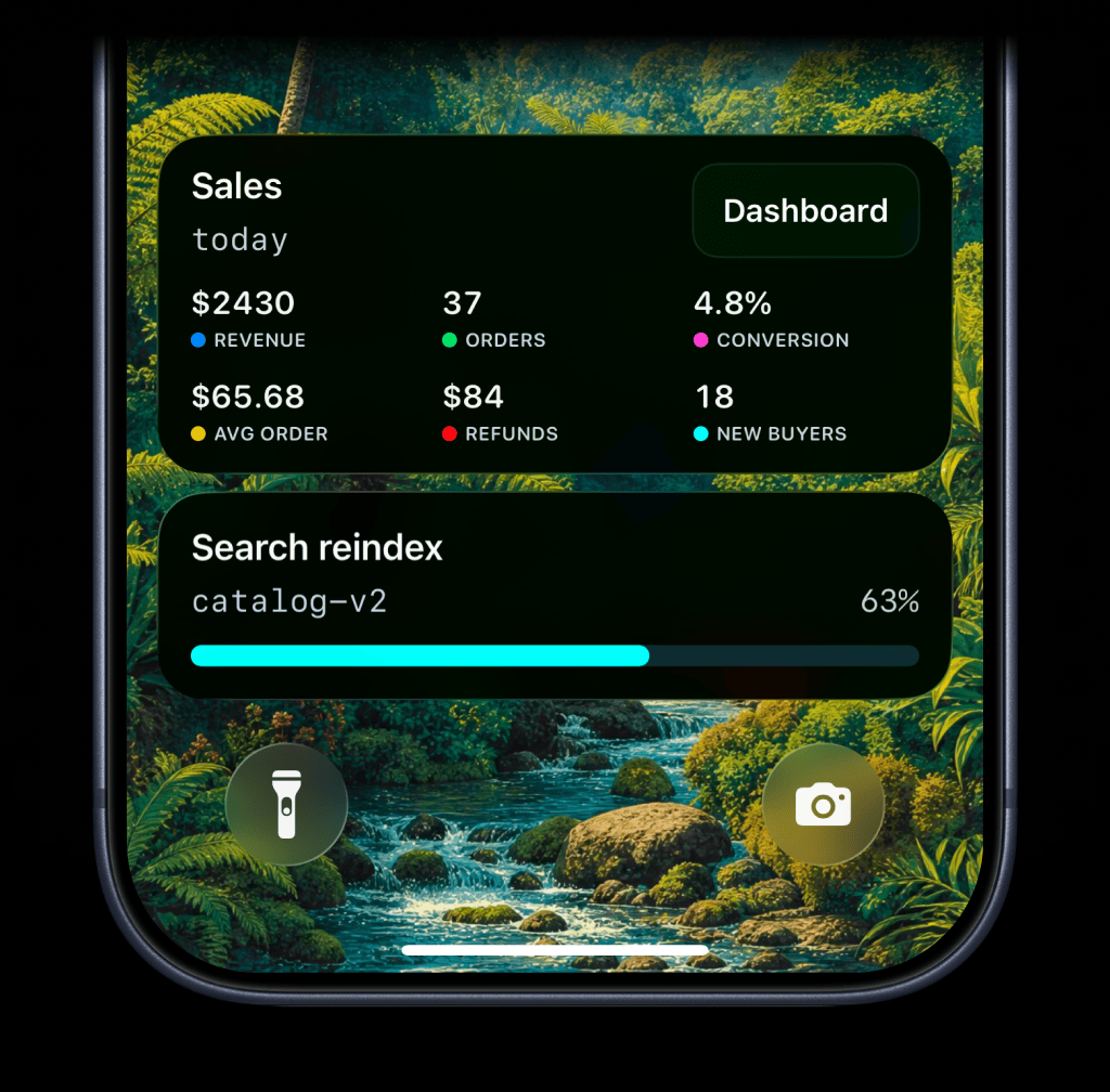 Business Live Activities showing real-time updates on the Lock Screen