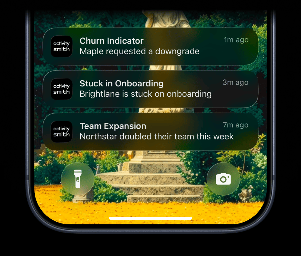ActivitySmith Push Notification with customer lifecycle follow-up actions