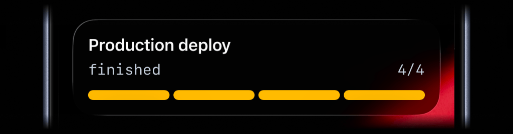 ActivitySmith Live Activity showing completed deployment progress