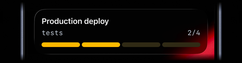 ActivitySmith Live Activity showing deployment progress update