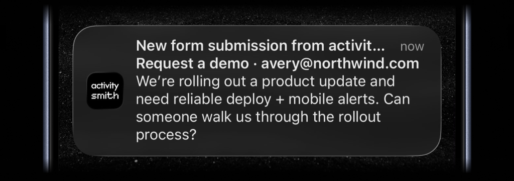 Netlify new form submission push notification on iPhone
